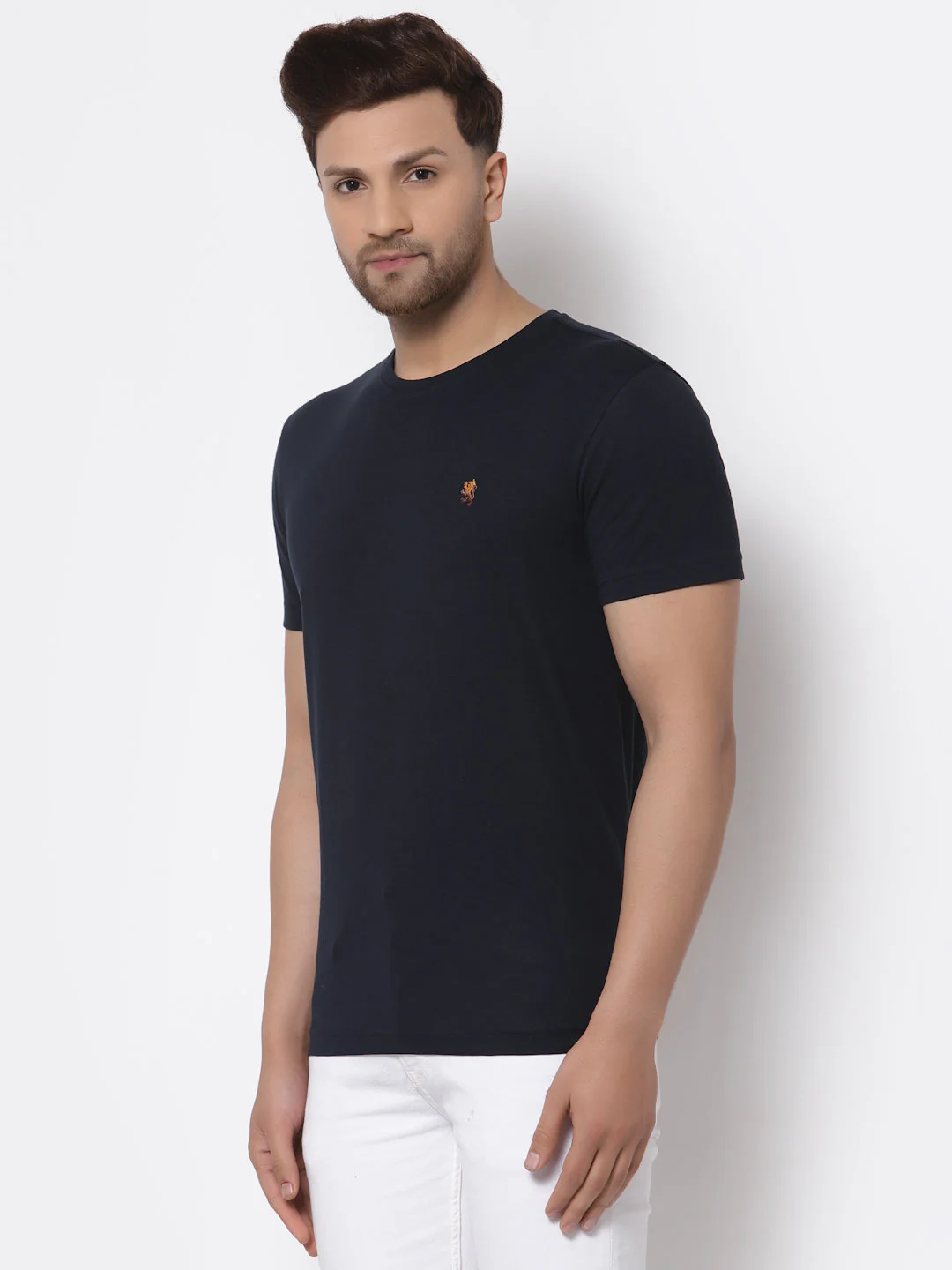 Solid Round Neck T-Shirt for Men - Image 2