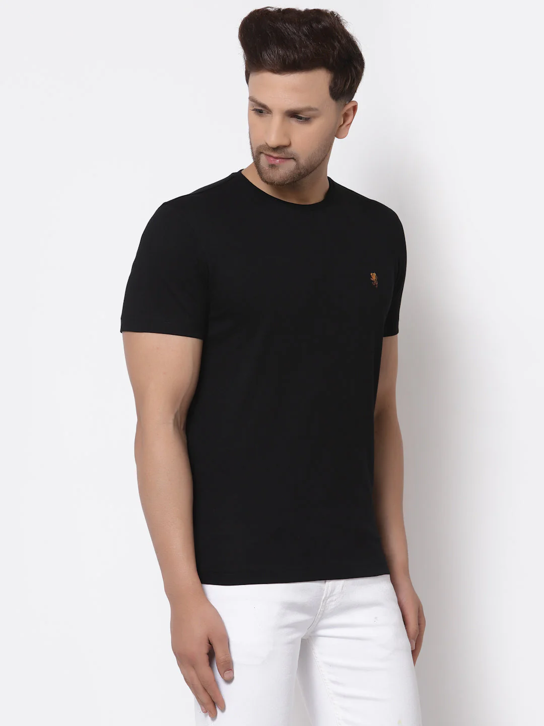 Solid Round Neck T-Shirt for Men - Image 2