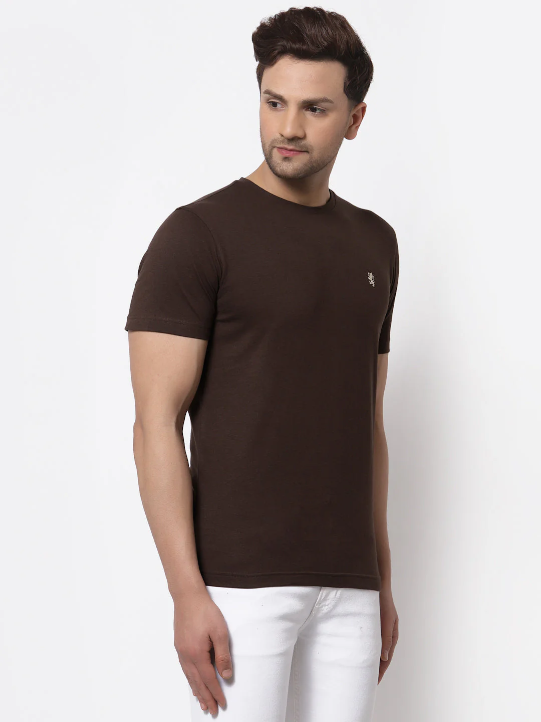 Solid Round Neck T-Shirt for Men - Image 2