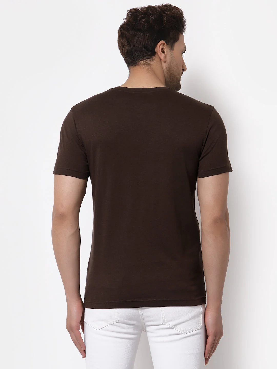 Solid Round Neck T-Shirt for Men - Image 3