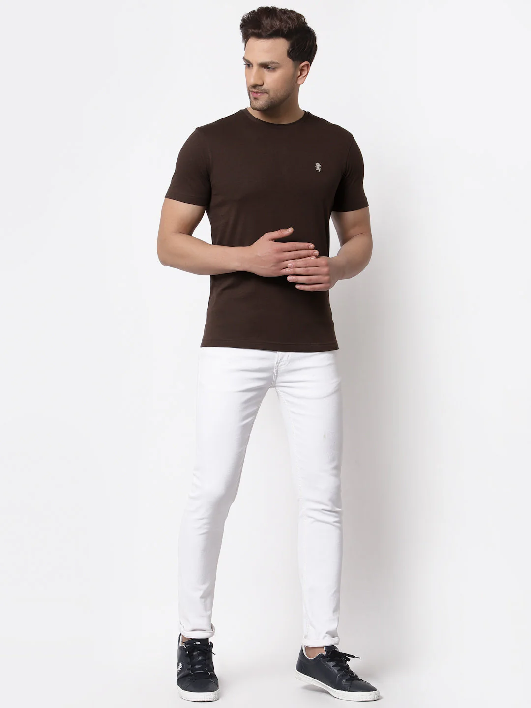 Solid Round Neck T-Shirt for Men - Image 5