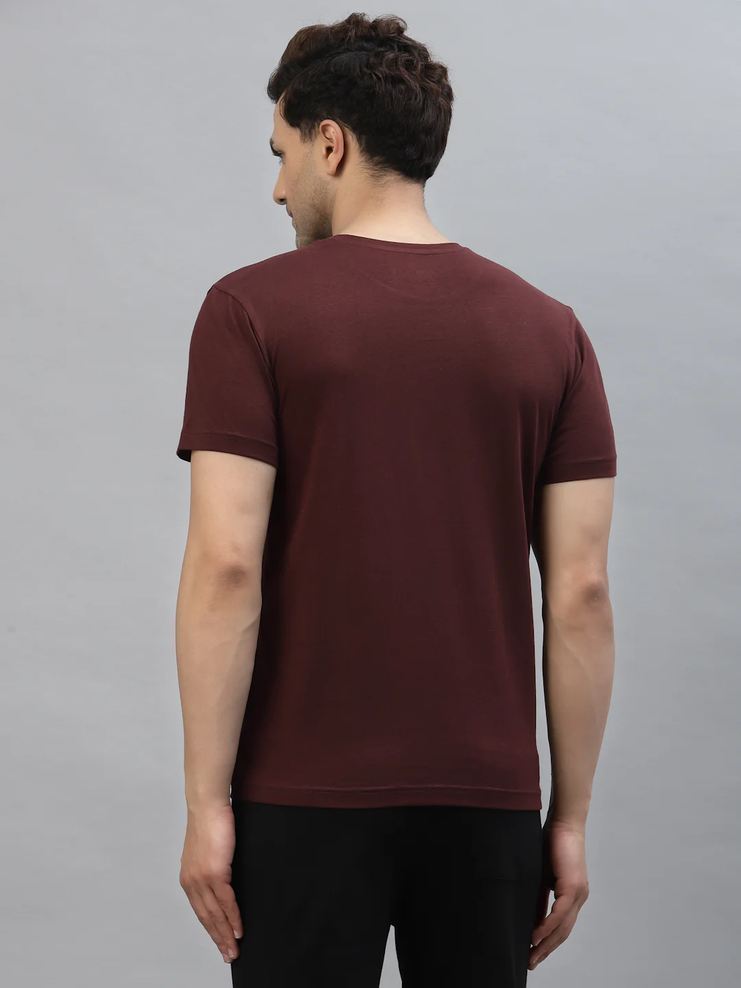 Solid Round Neck T-Shirt for Men - Image 3