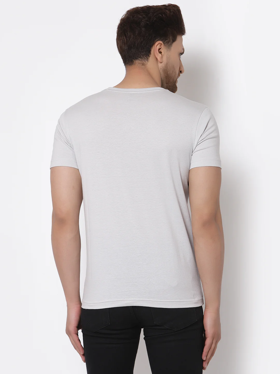 Solid Round Neck T-Shirt for Men - Image 3