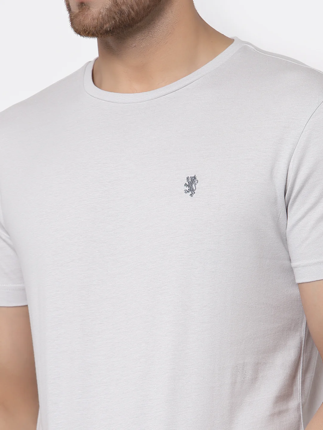 Solid Round Neck T-Shirt for Men - Image 4