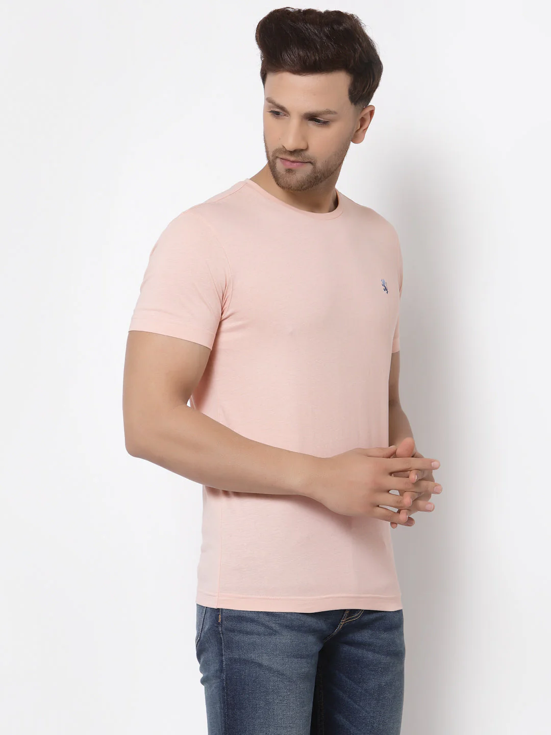Solid Round Neck T-Shirt for Men - Image 2