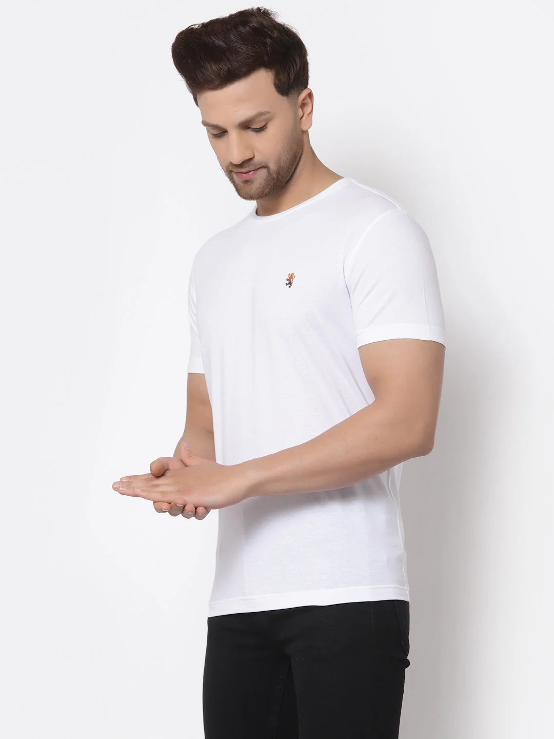 Solid Round Neck T-Shirt for Men - Image 3