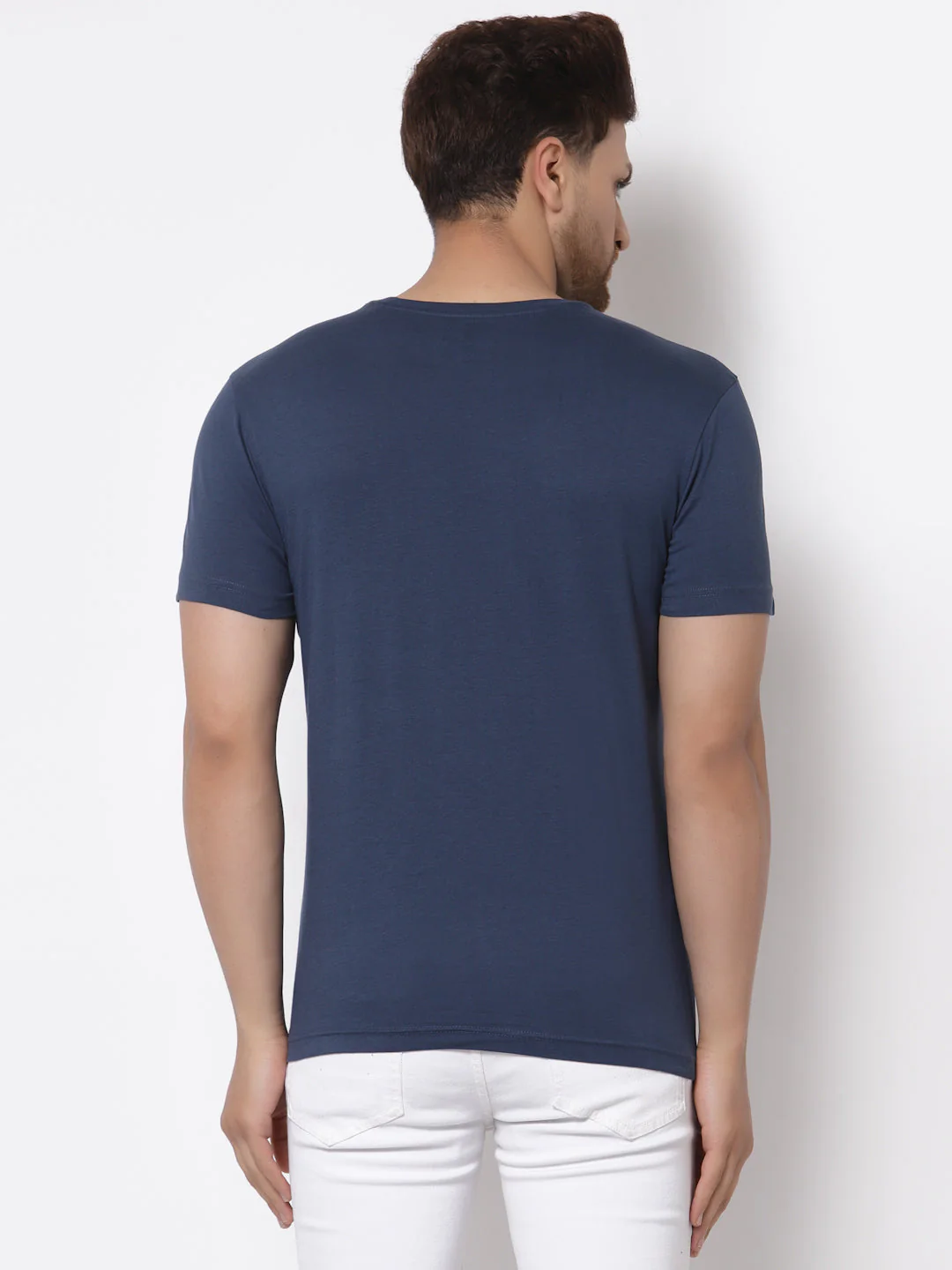 Solid Round Neck T-Shirt for Men - Image 3