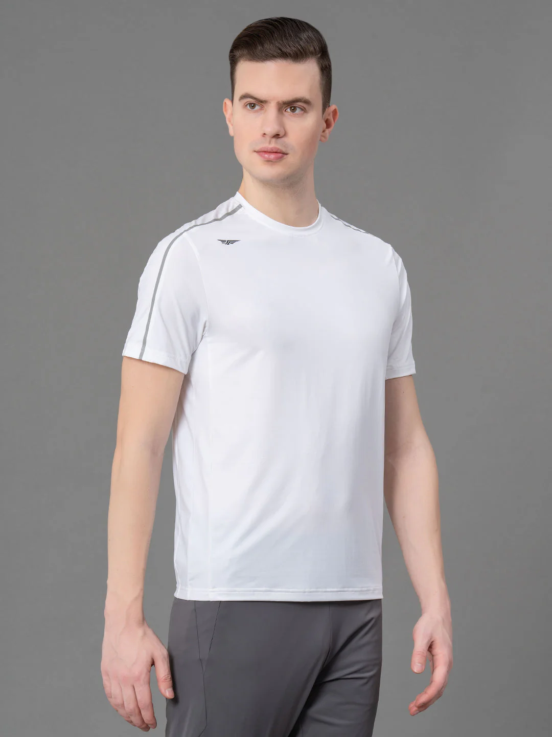 Solid White Activewear T-Shirt for Men - Image 2
