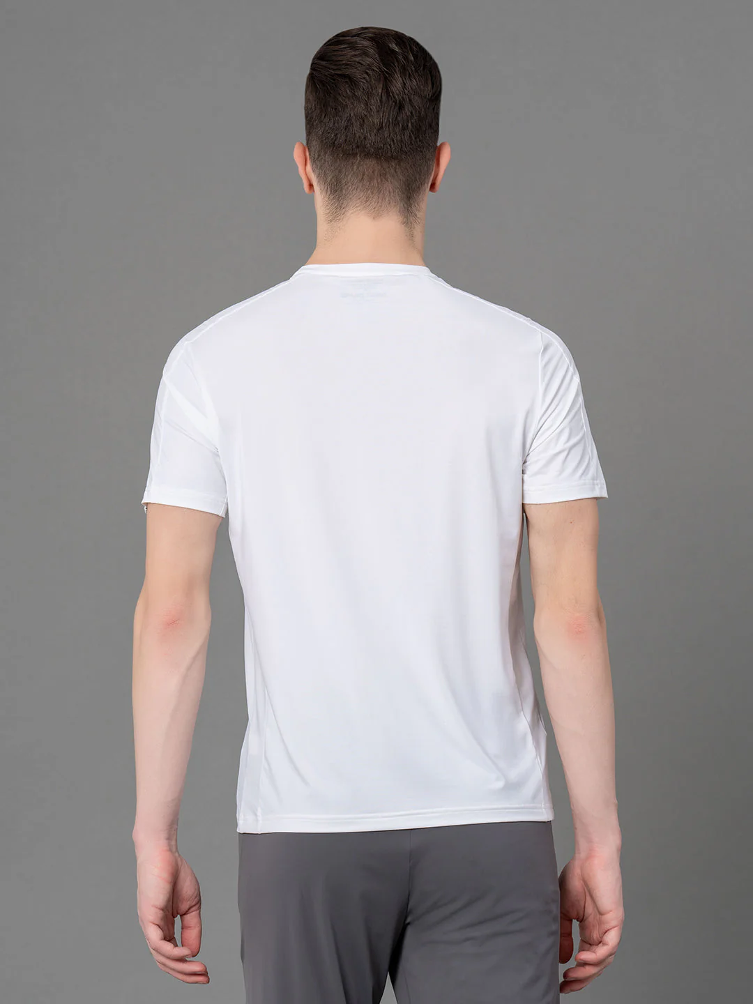 Solid White Activewear T-Shirt for Men - Image 3