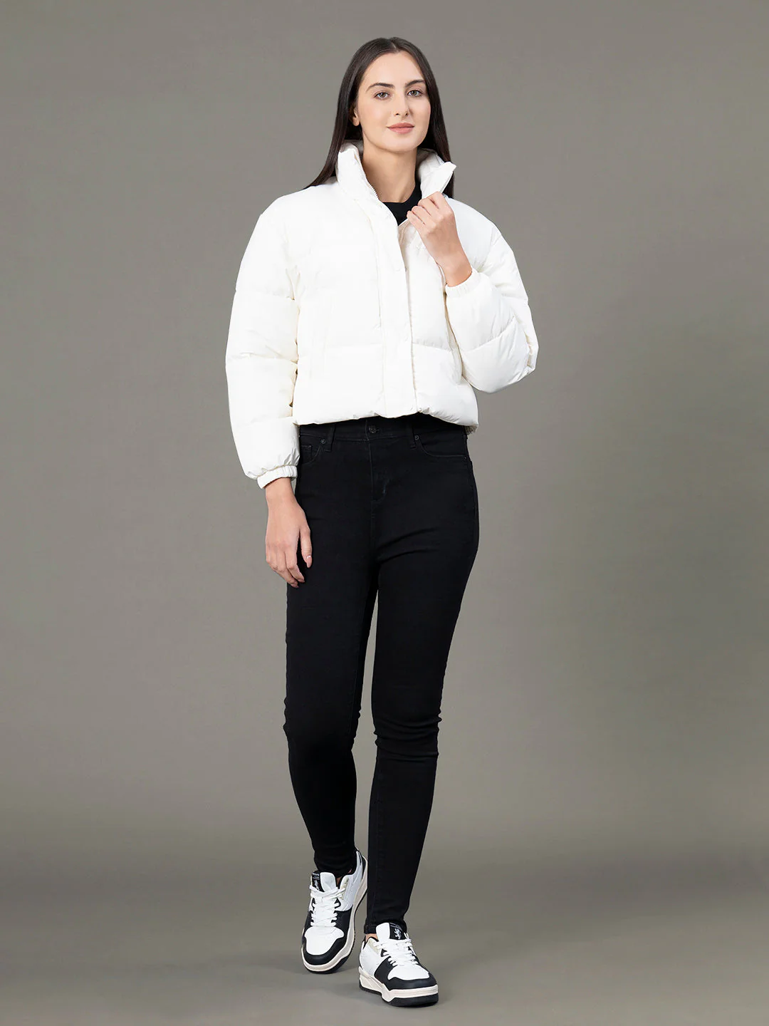 Stand Collar Padded Jacket for Women - Image 5