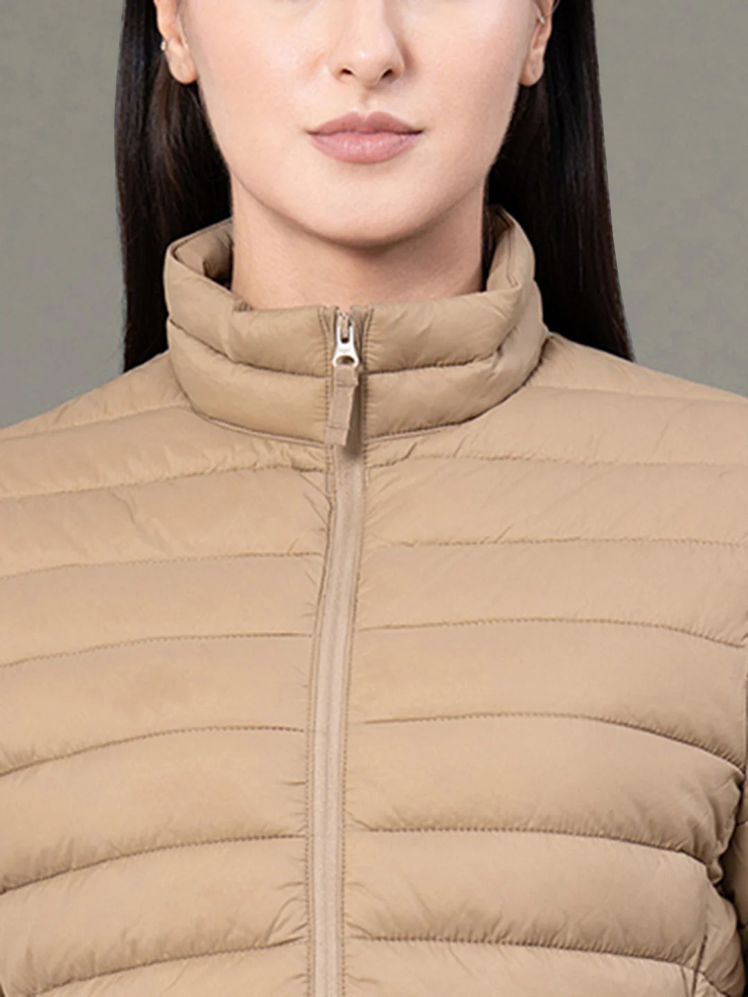 Stand Collar Padded Jacket for Women - Image 4