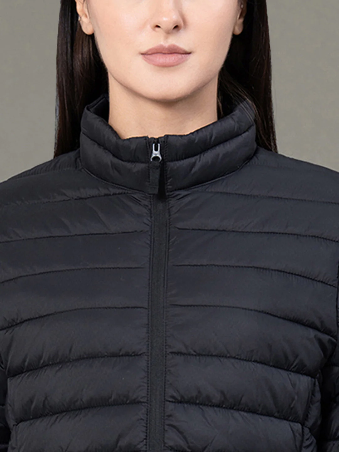 Stand Collar Padded Jacket for Women - Image 4