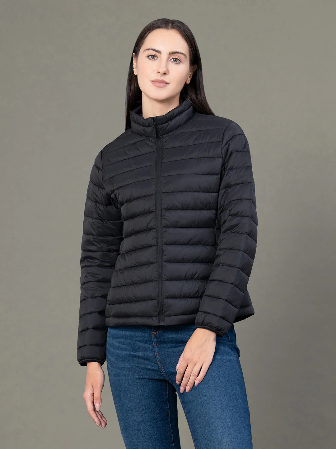 Stand Collar Padded Jacket for Women - Image 7