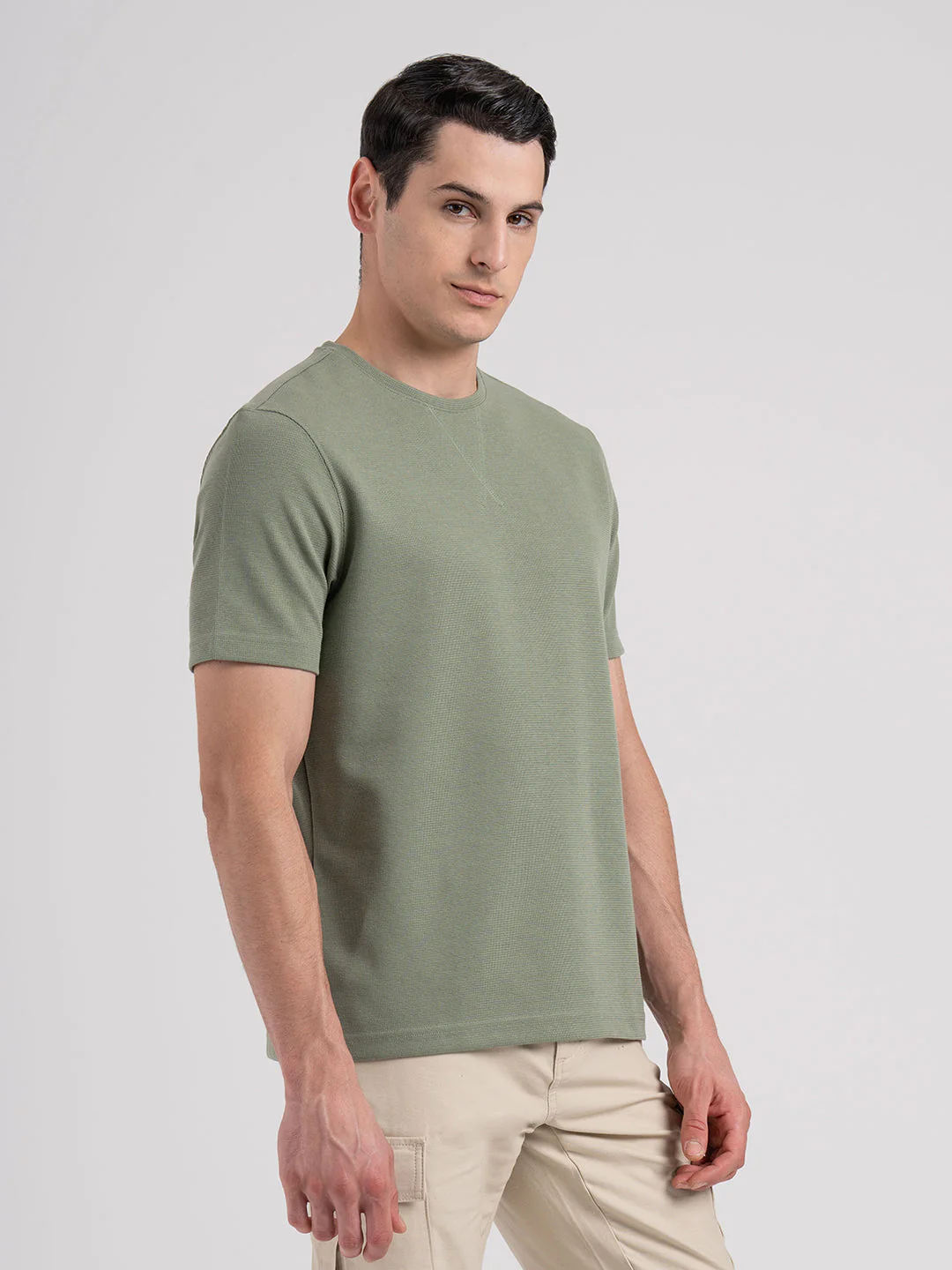 Structured Round Neck T-Shirt for Men - Image 4