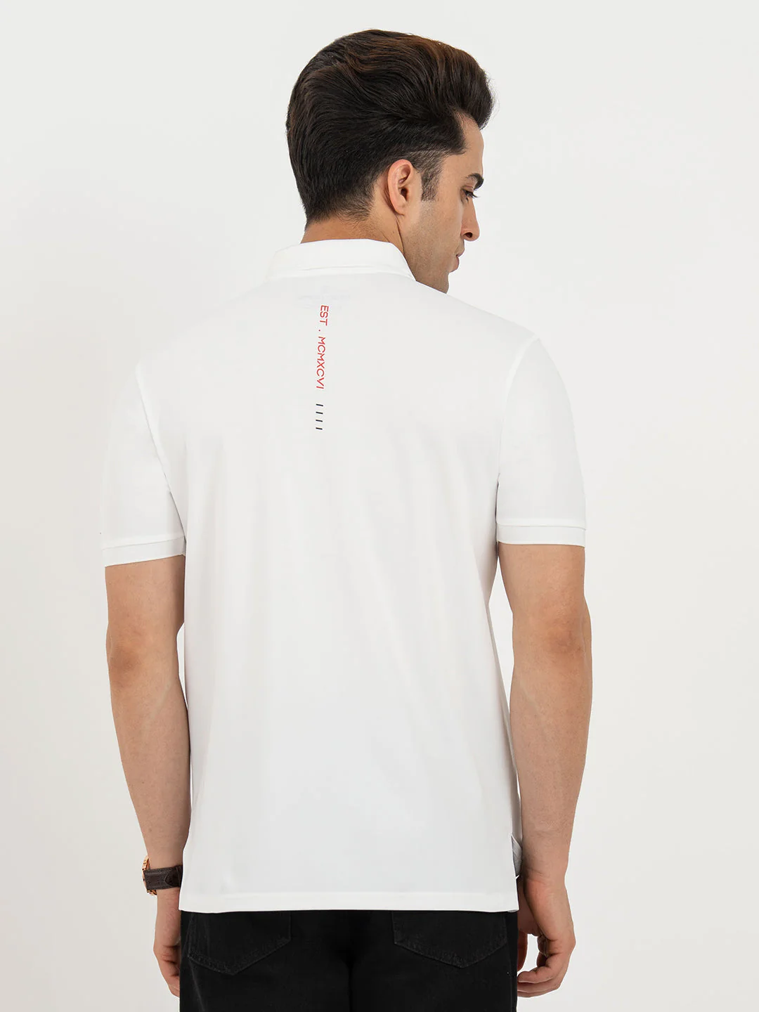 T Shirts for Men in Forest Green | Jacquard Collar Polo T Shirt - Image 3