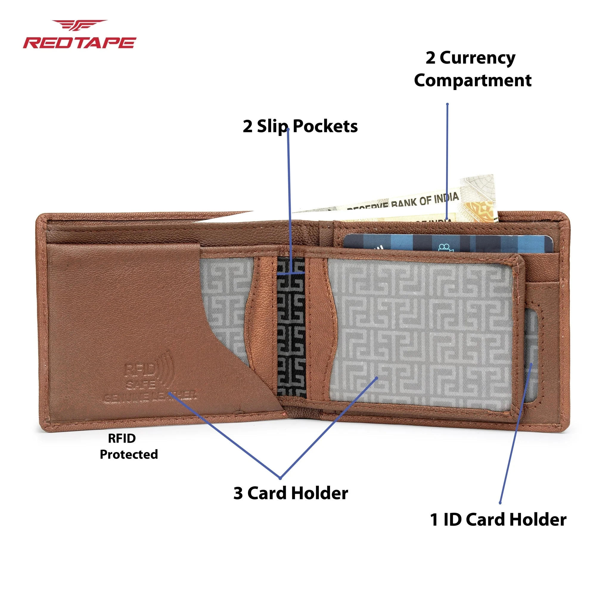 Tan Genuine Leather Wallet for Men - Image 5