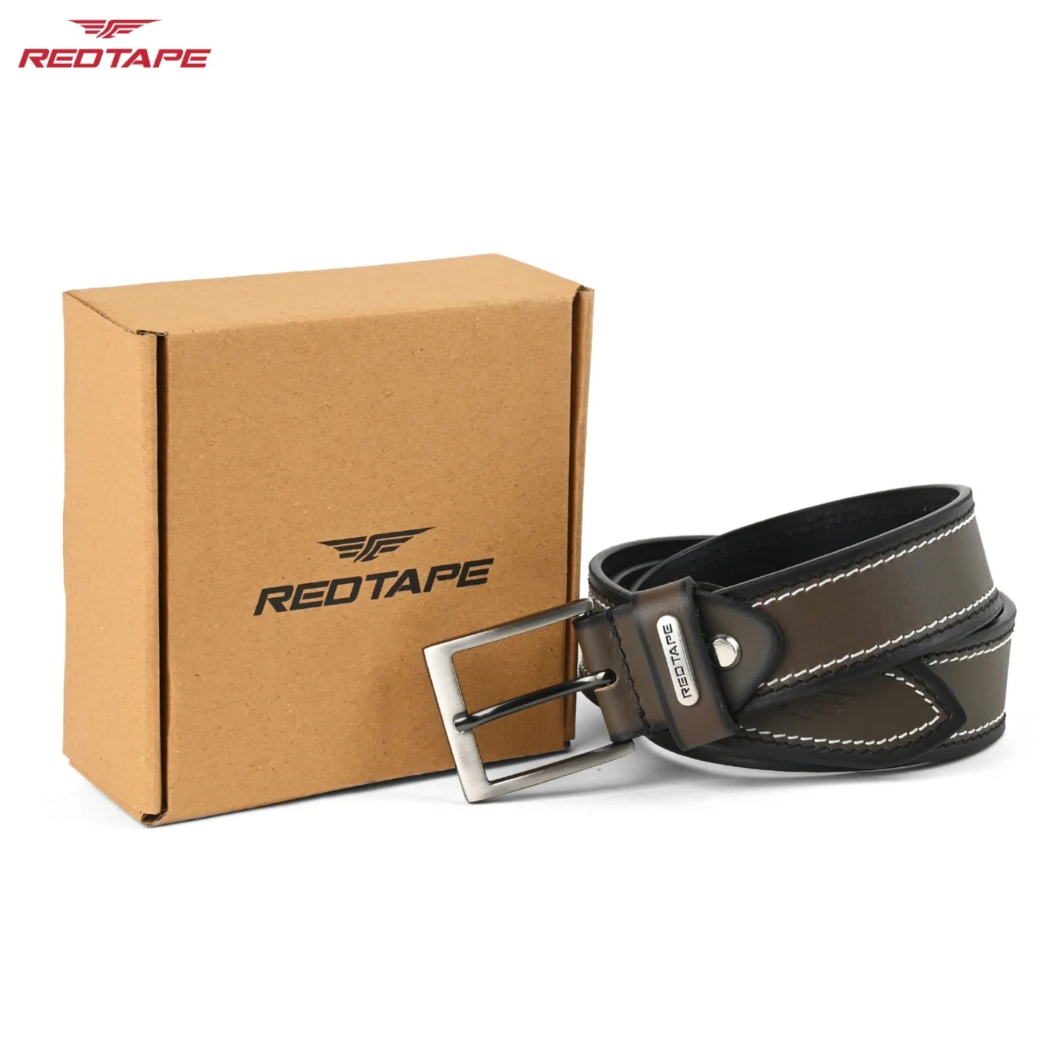 Taupe Formal Casual Belt for Men - Image 2
