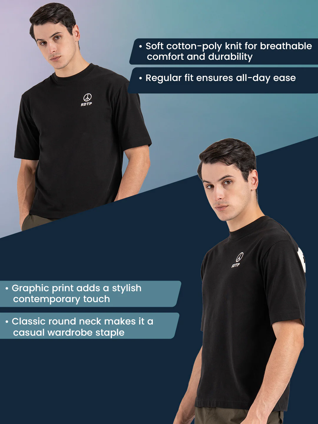 Oversized Graphic T-Shirt for Men - Image 2