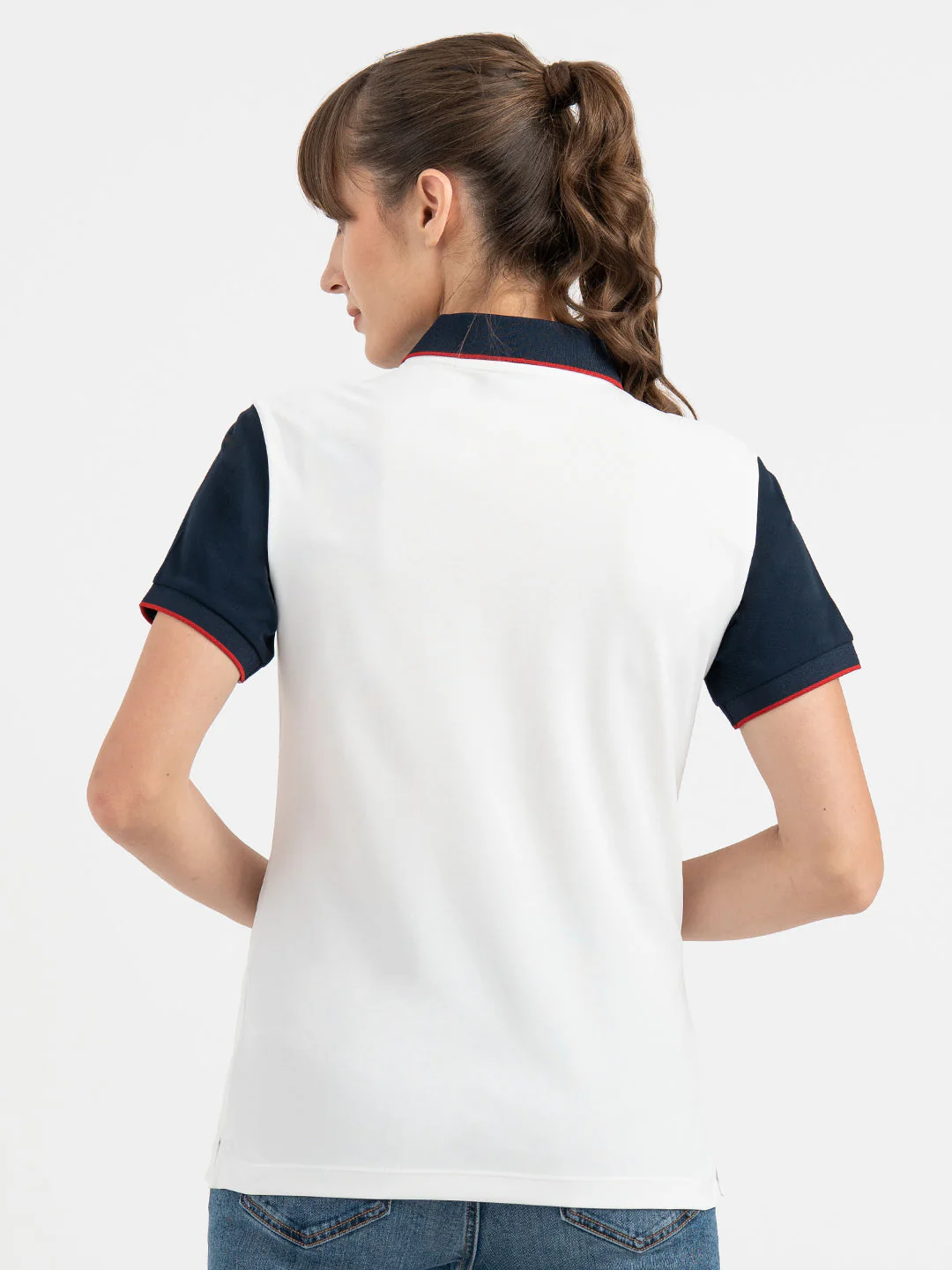 White Polo T Shirt for Women - Image 3