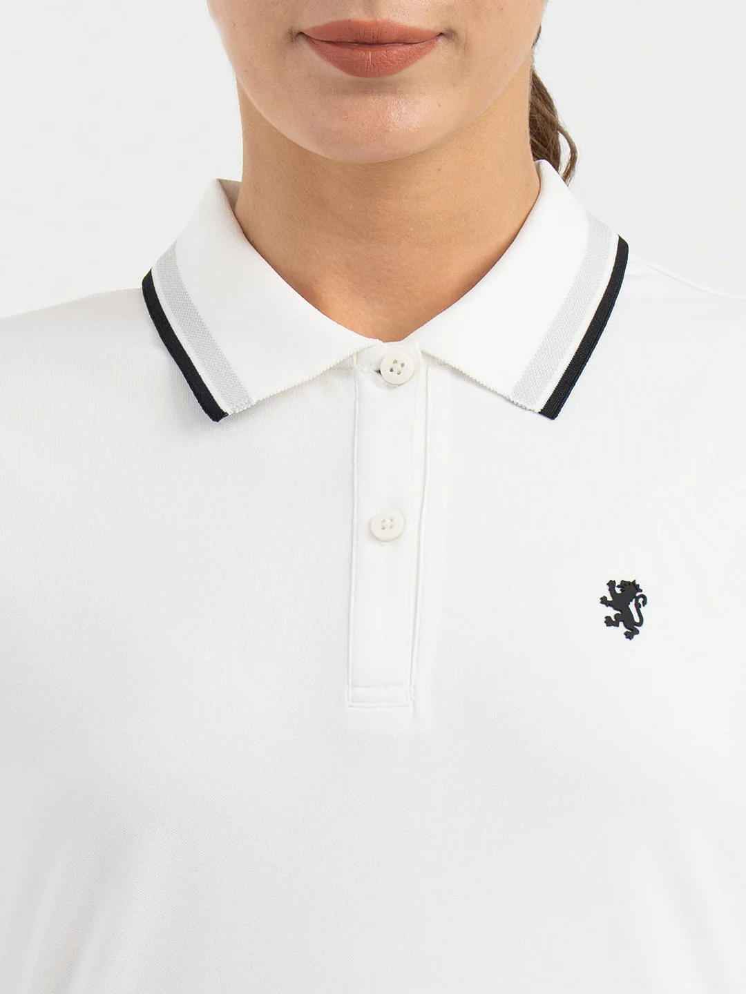 White Polo T Shirt for Women - Image 3