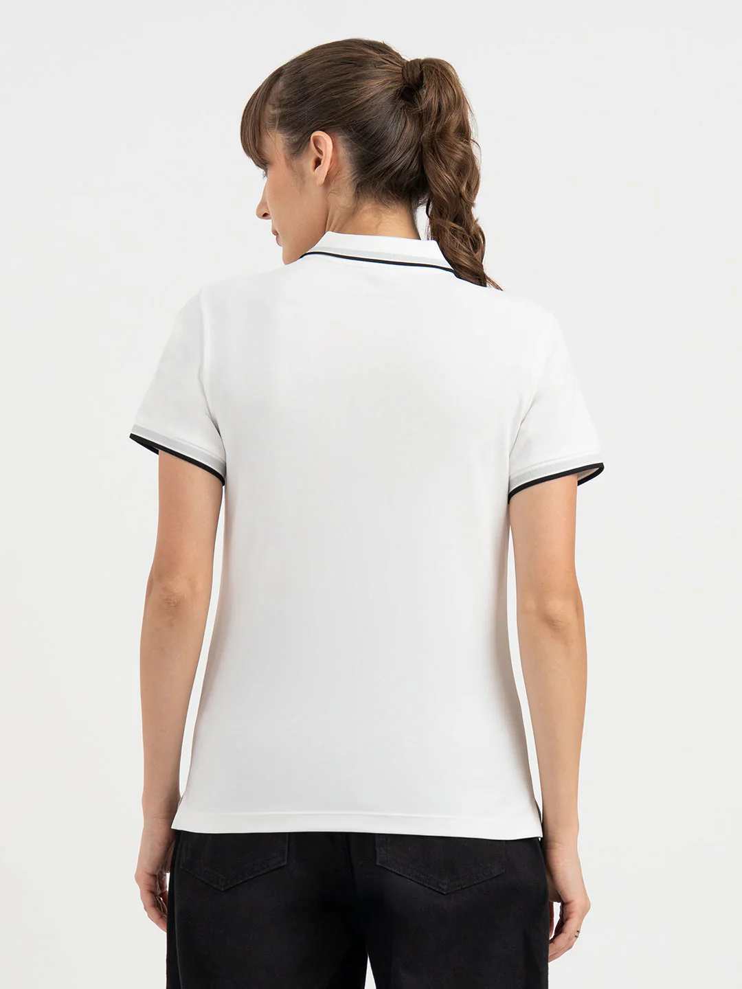 White Polo T Shirt for Women - Image 4