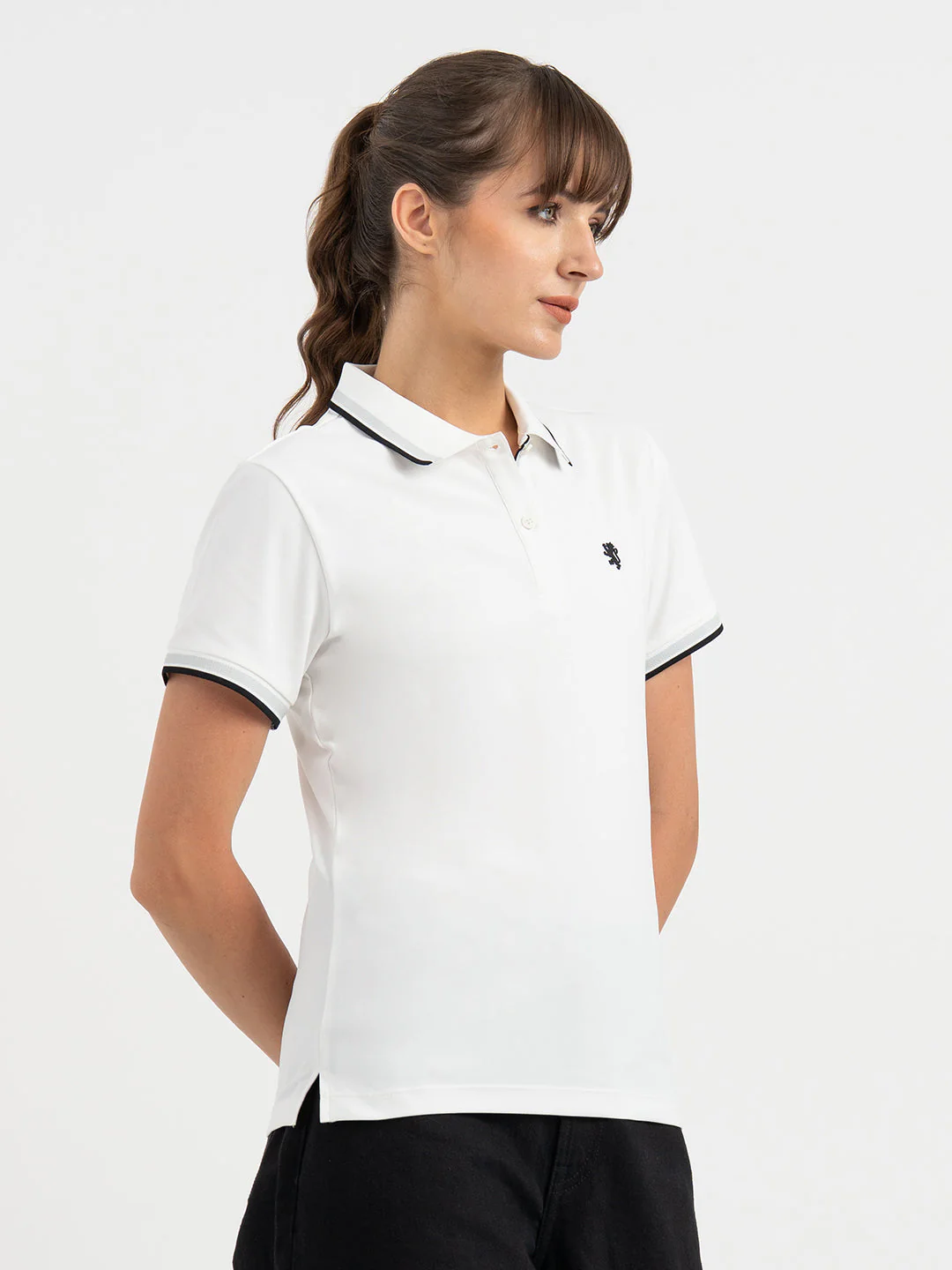 White Polo T Shirt for Women - Image 6
