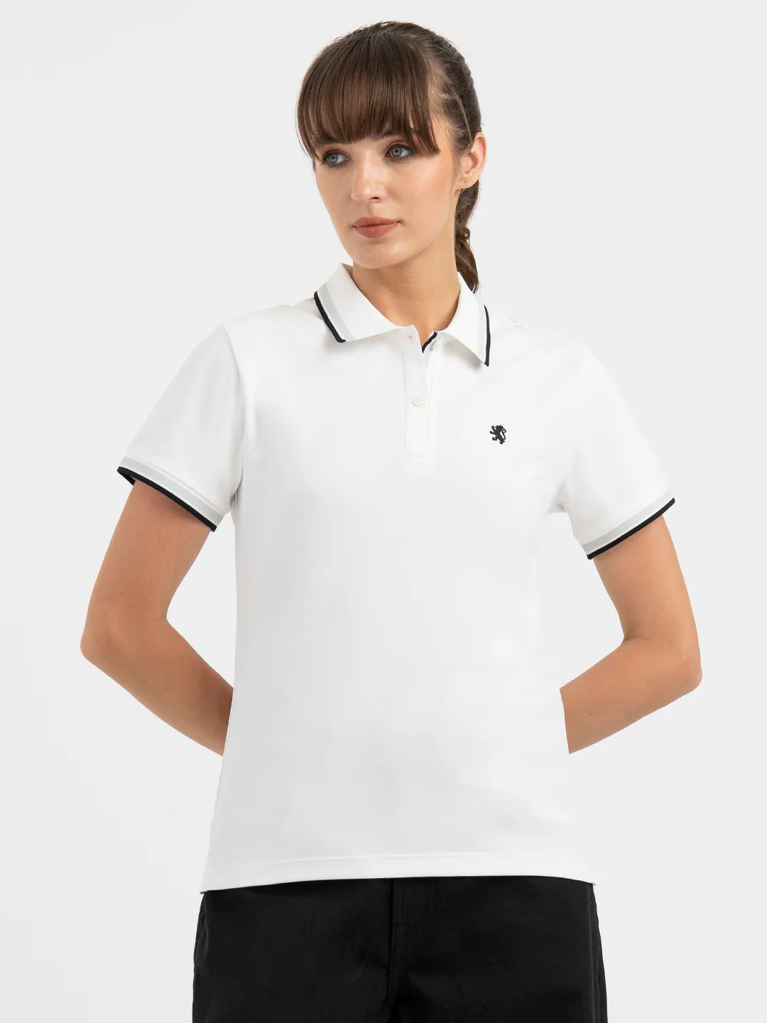 White Polo T Shirt for Women - Image 7