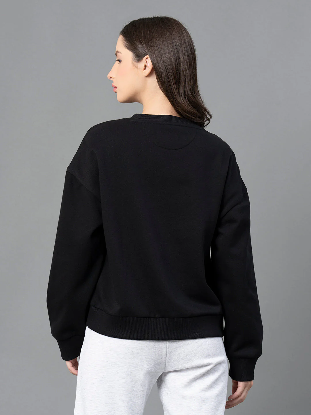 Women Black Graphic Print Sweatshirt - Image 3