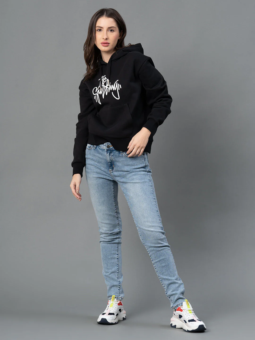 Women Black Graphic Print Hoodie - Image 5