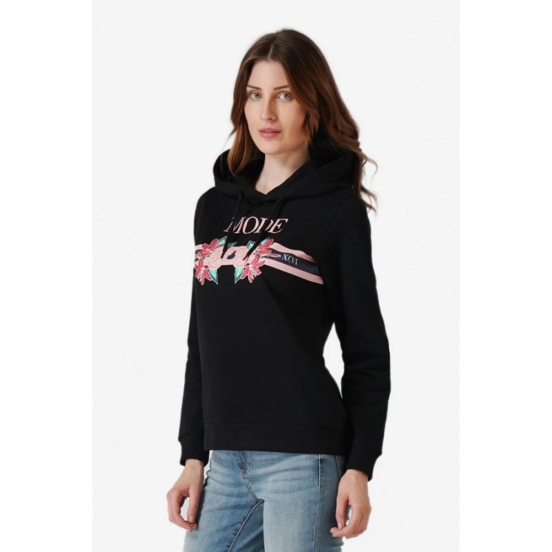 Women Black Hoodie - Image 2