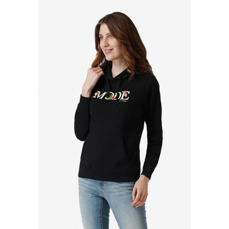 Women Black Hoodie - Image 2