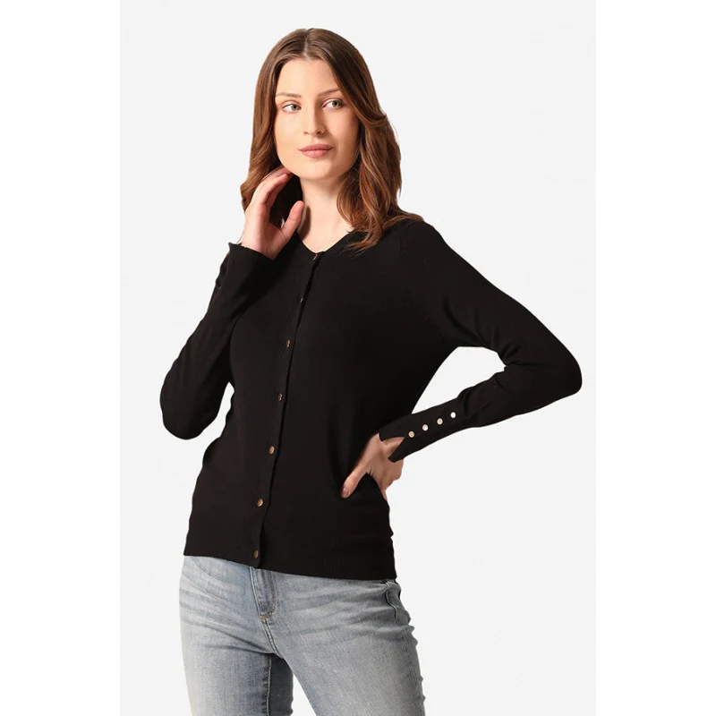 Women Black Sweater - Image 2