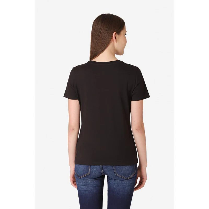 Women's Black Round Neck T-Shirt - Image 5