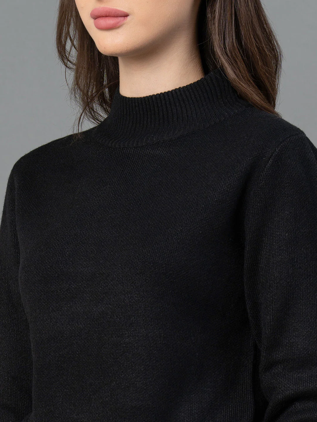 Women Black Solid Sweater - Image 4
