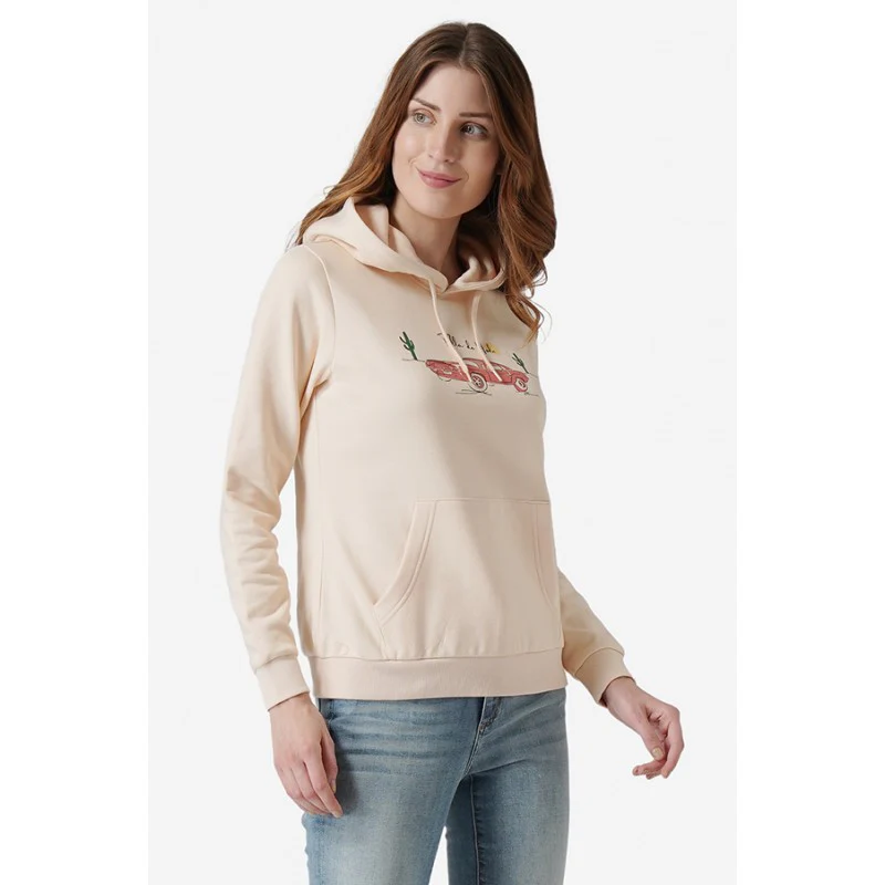 Women Ecru Hoodie - Image 3