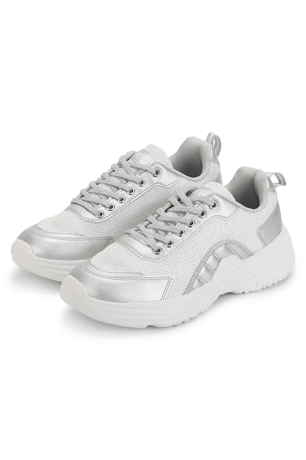 Women Silver Walking Shoes - Image 4
