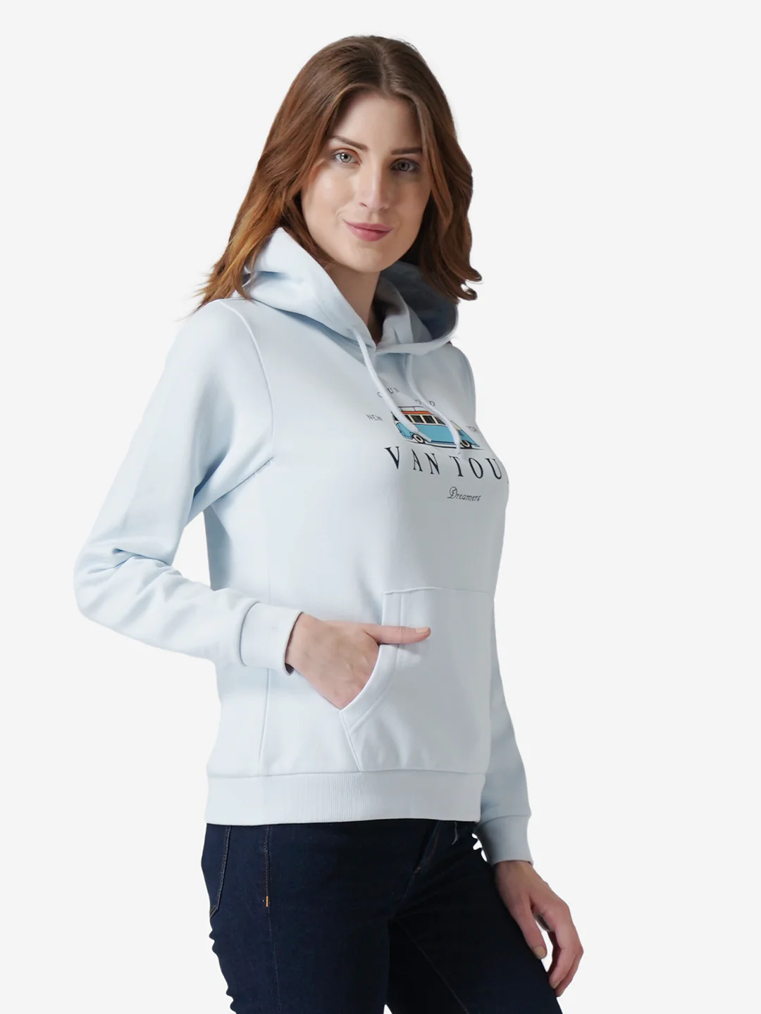 Women Light Blue Hoodie - Image 3