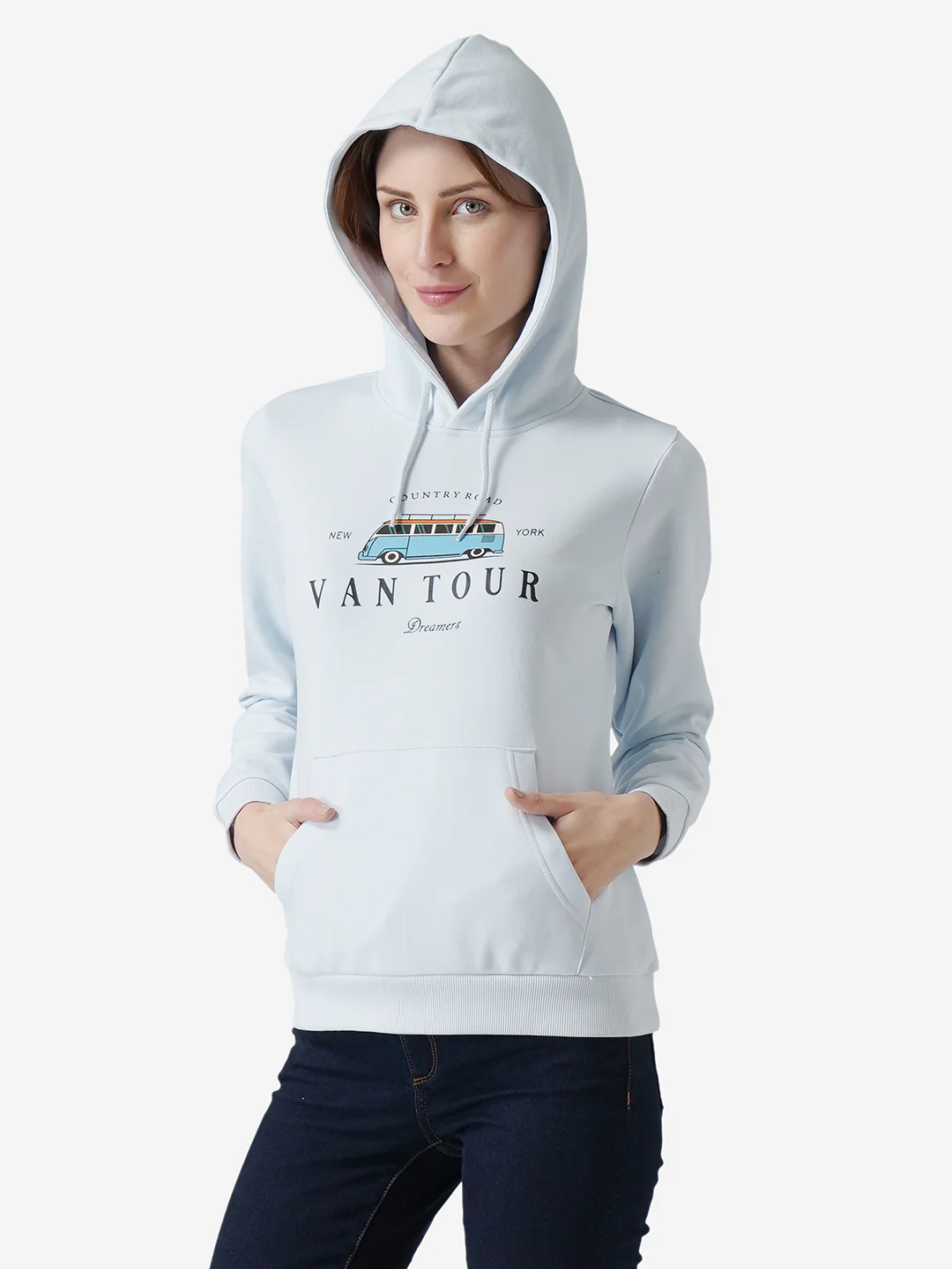 Women Light Blue Hoodie - Image 7
