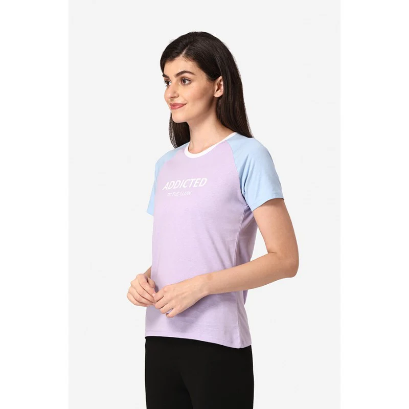 Women Lilac Round Neck T-Shirt - Image 3