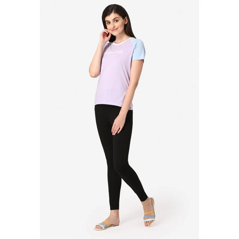 Women Lilac Round Neck T-Shirt - Image 5