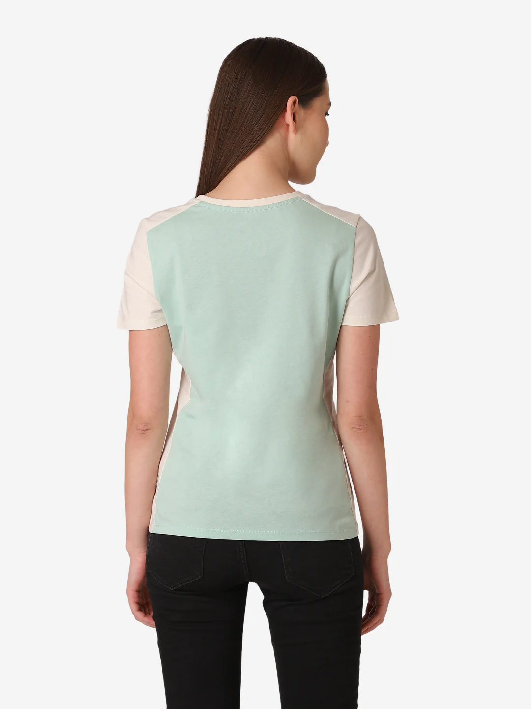 Women's Lime Green Round Neck T-Shirt - Image 6