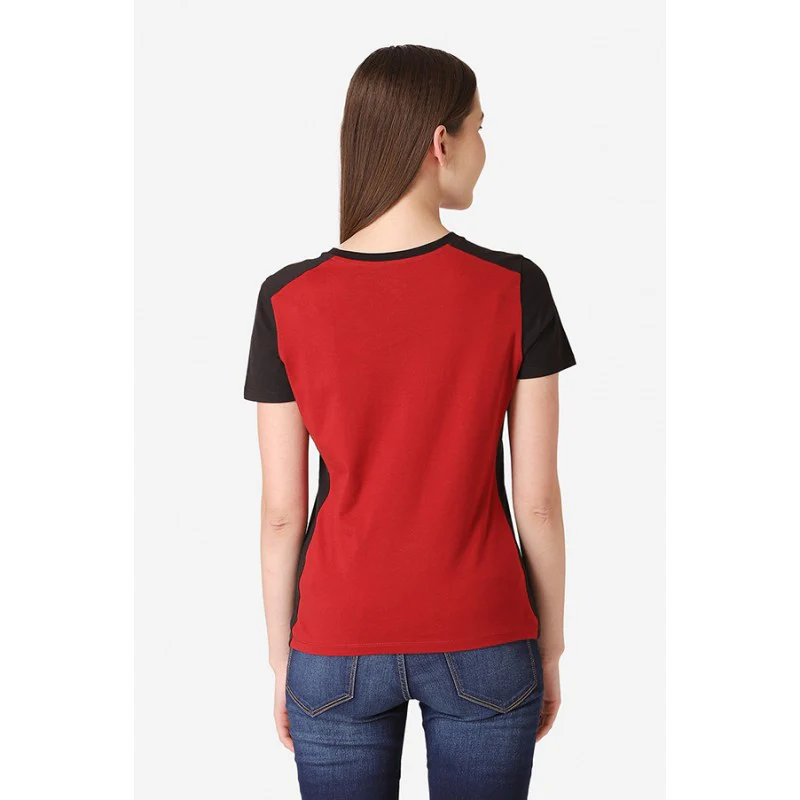 Women's Maroon Round Neck T-Shirt - Image 5
