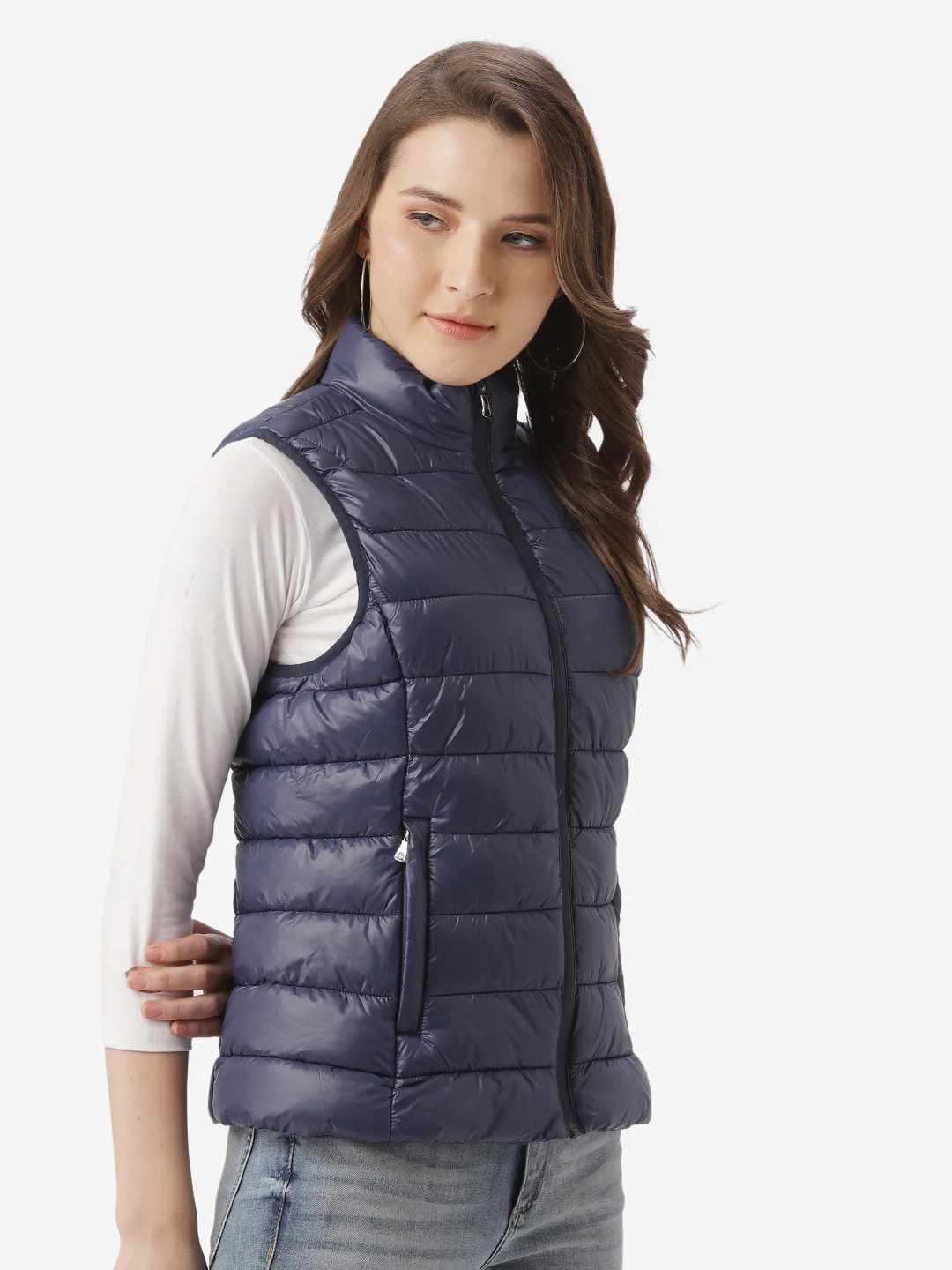 Women Navy Blue Jacket - Image 3