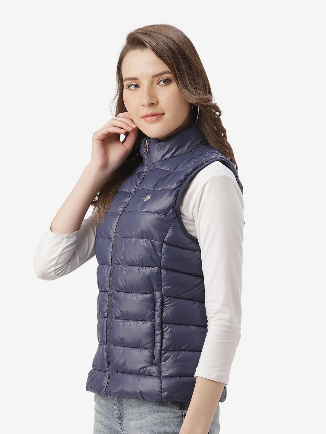 Women Navy Blue Jacket - Image 4