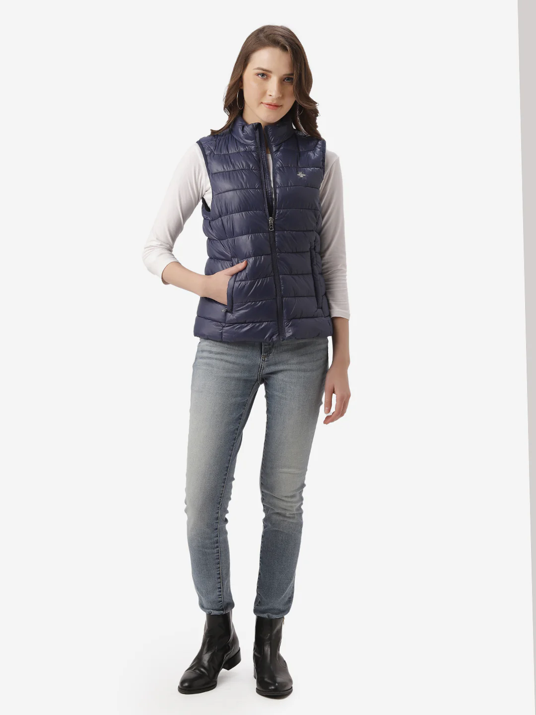 Women Navy Blue Jacket - Image 7