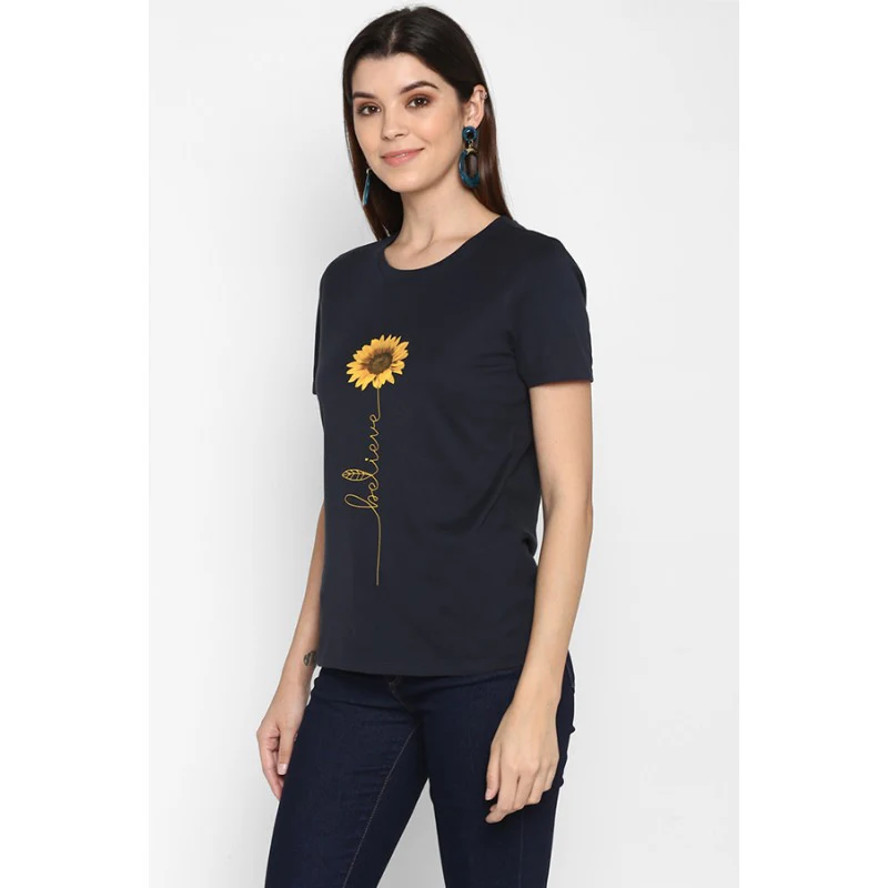 Women Navy T Shirt - Image 4