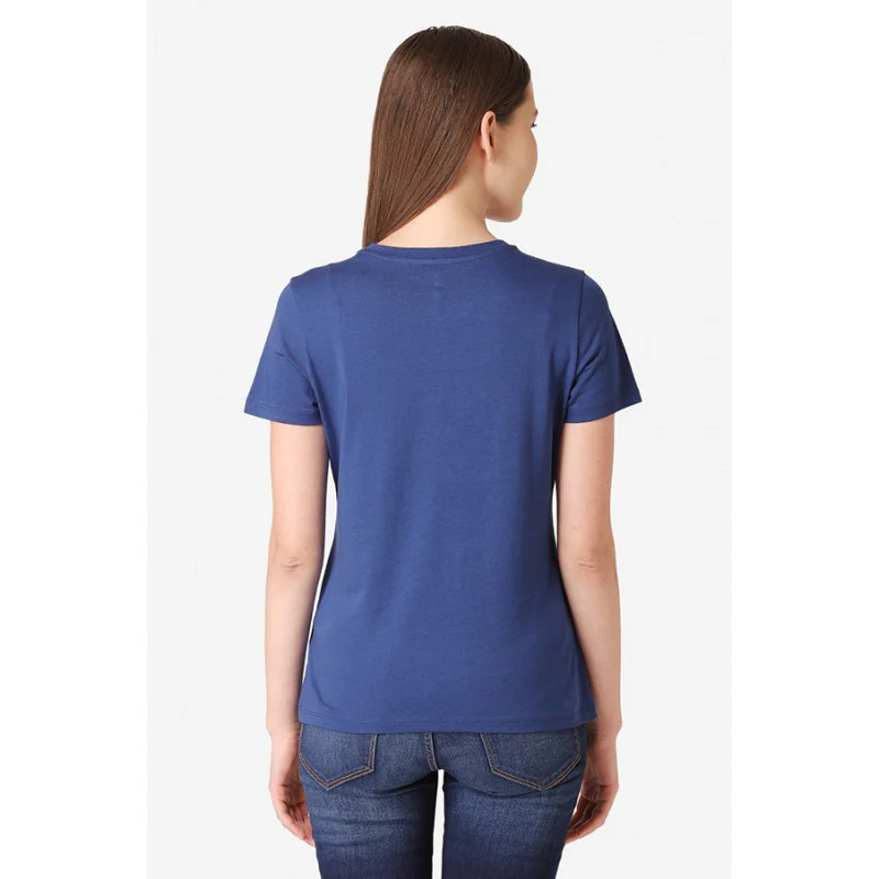 Women's Navy Round Neck T-Shirt - Image 5