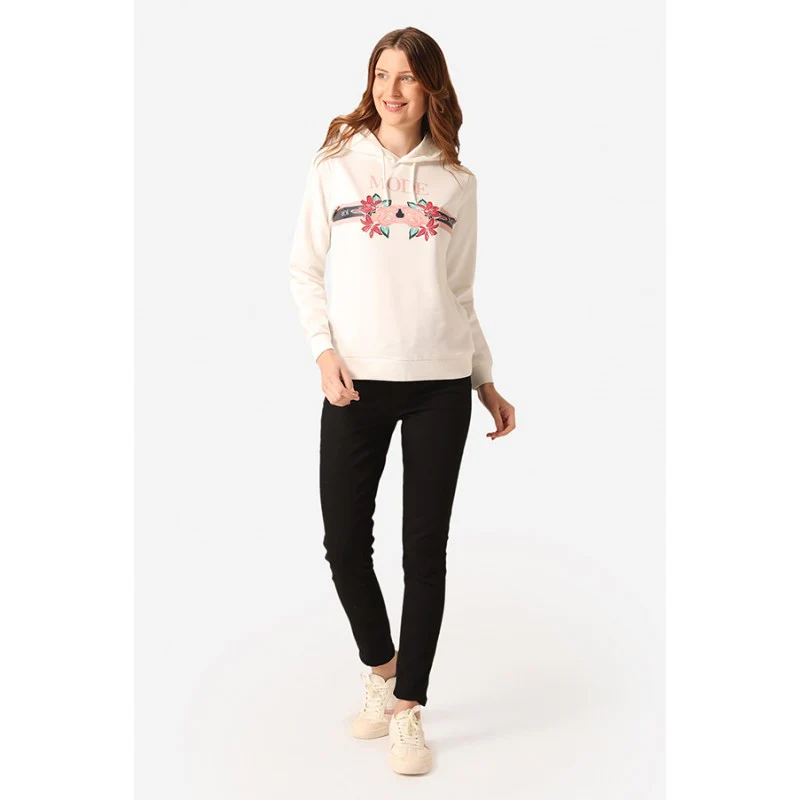 Women Off White Hoodie - Image 5