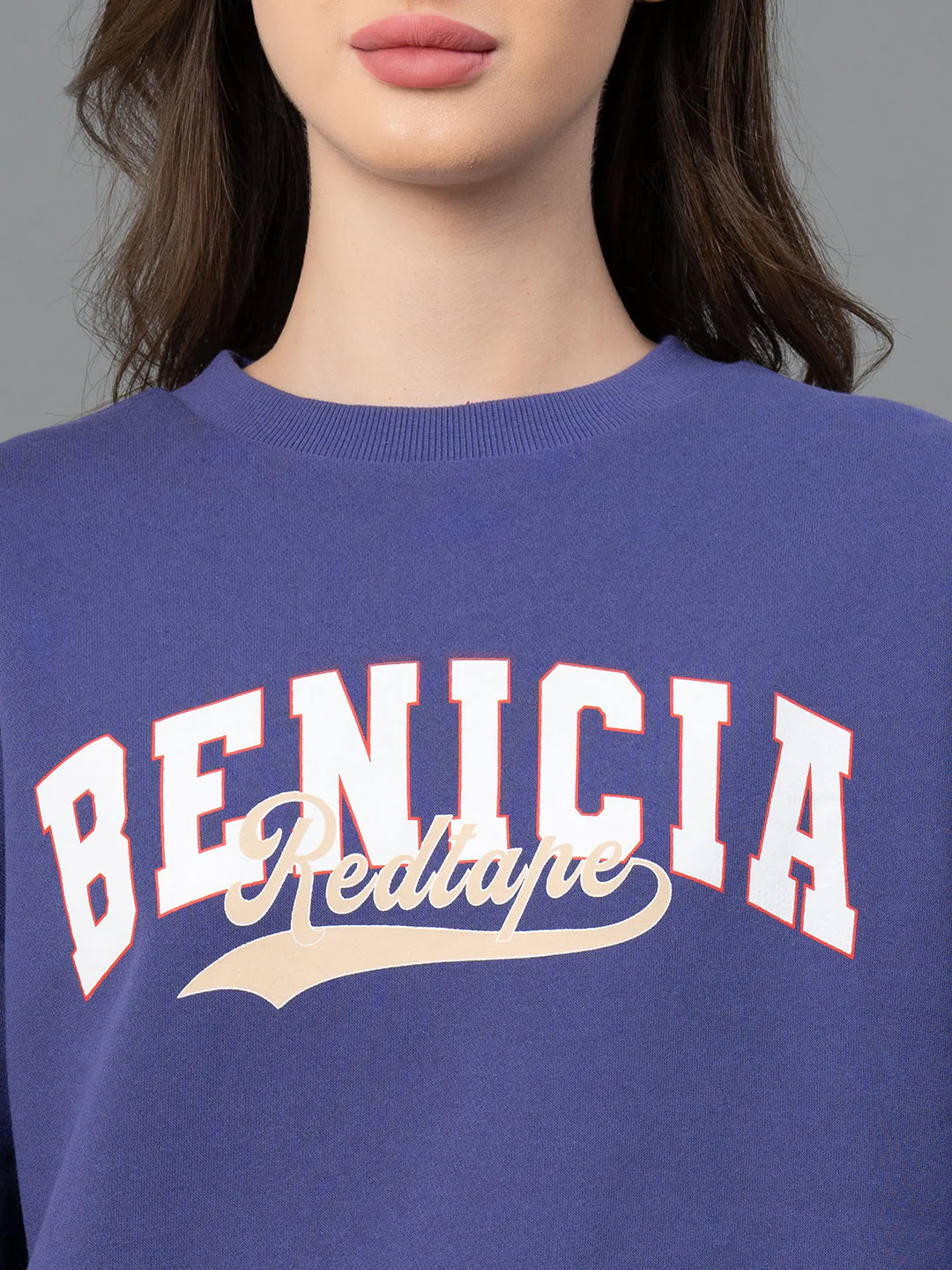 Women Purple Graphic Print Sweatshirt - Image 2
