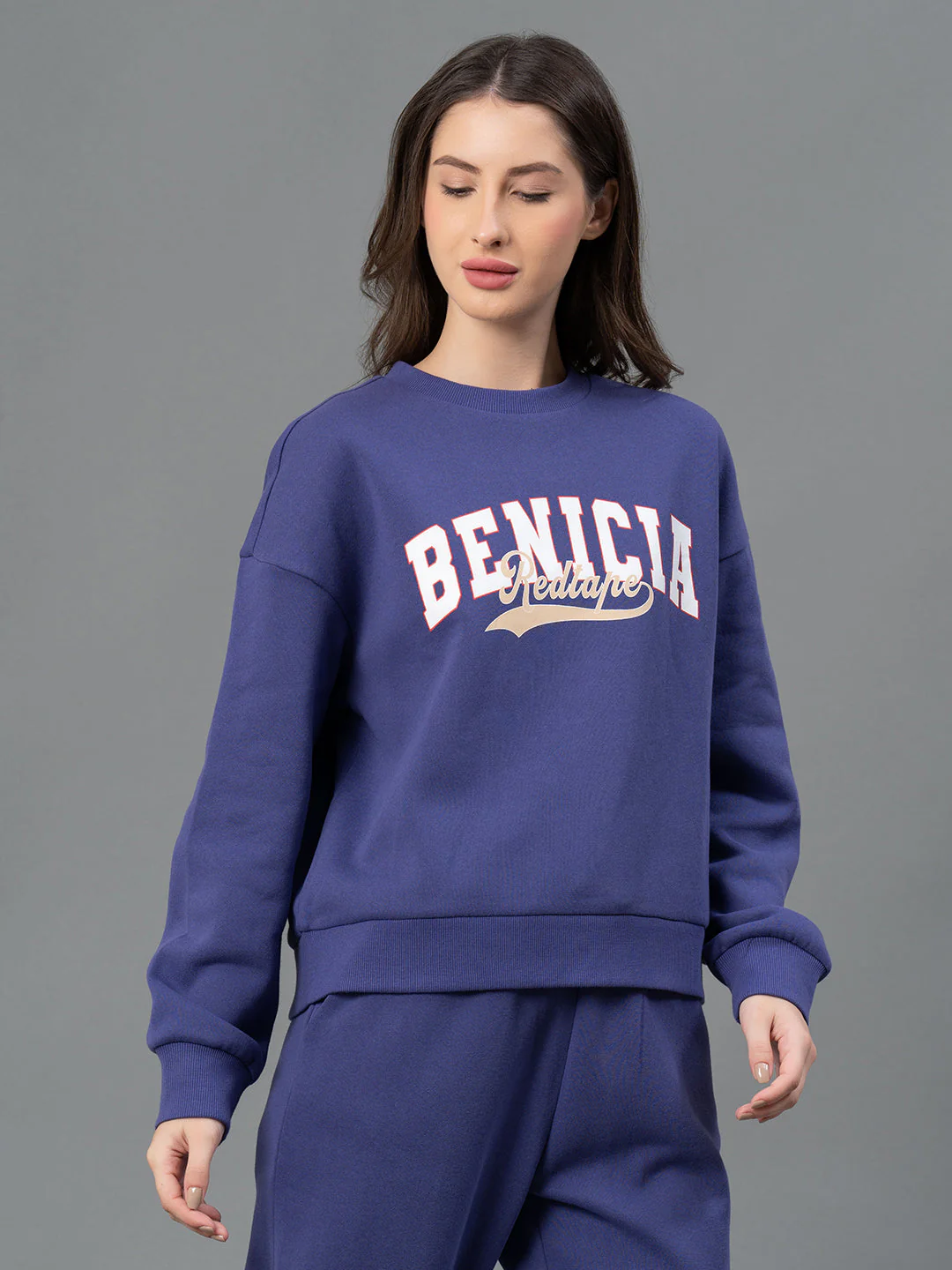 Women Purple Graphic Print Sweatshirt - Image 5